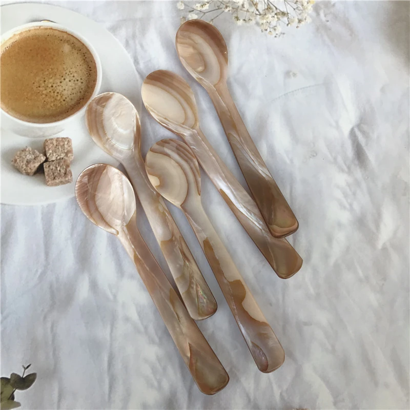 12CM Shell Hotel Coffee Dessert Ice Cream Spoon