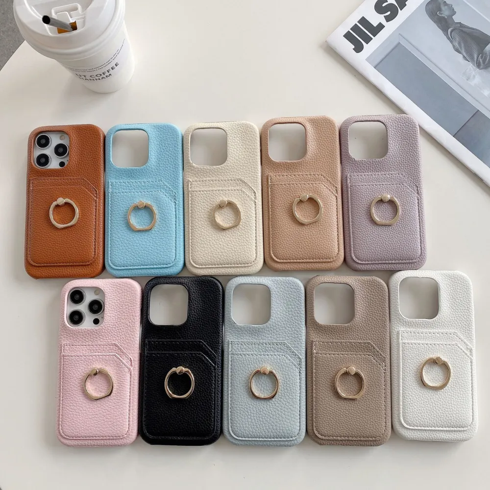 Double Card Ring Buckle Bracket Mobile Phone Case