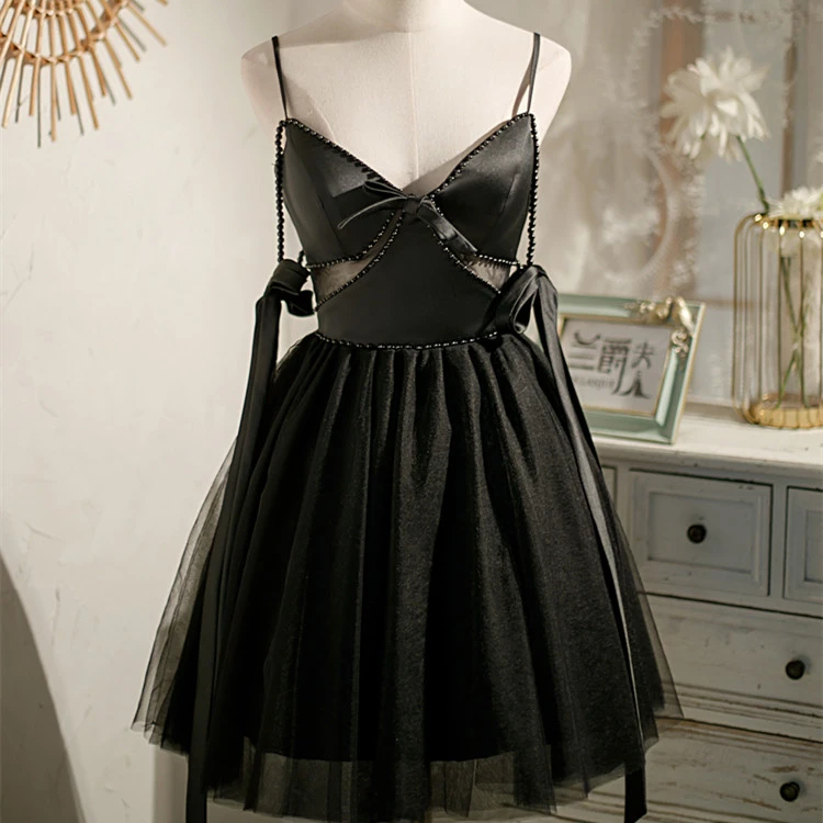 Black Pure Sense Heavy Industry Dress Small Short Style