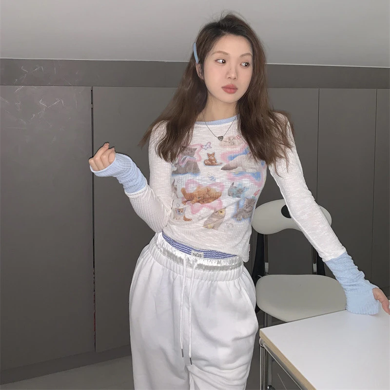 Women's American Leggings Slim Long Sleeves