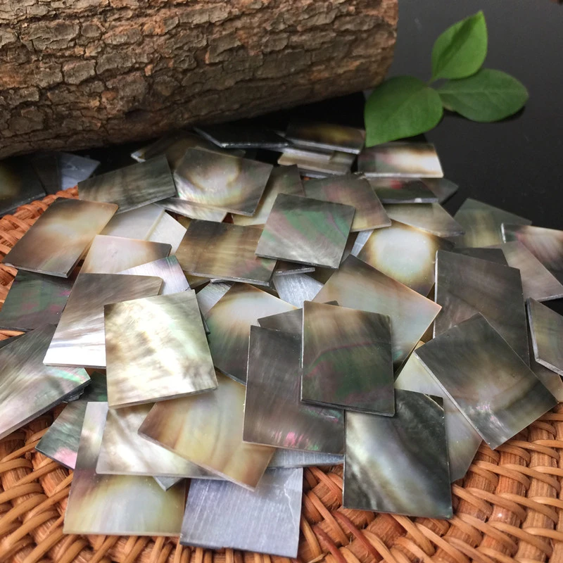 Natural Carved Inlaid Black Butterfly Shell Slices