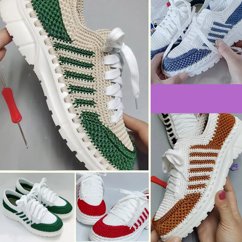 Hand Woven Sandals Hollow Crochet Breathable Shoe Material Pack