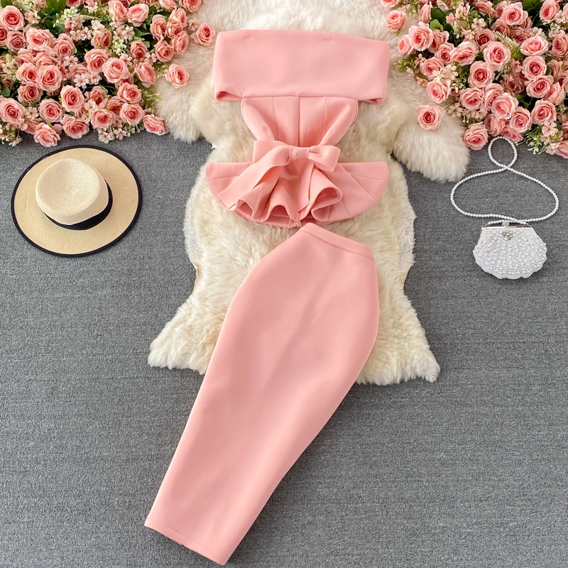 Two Piece Ruffled Short Top Set