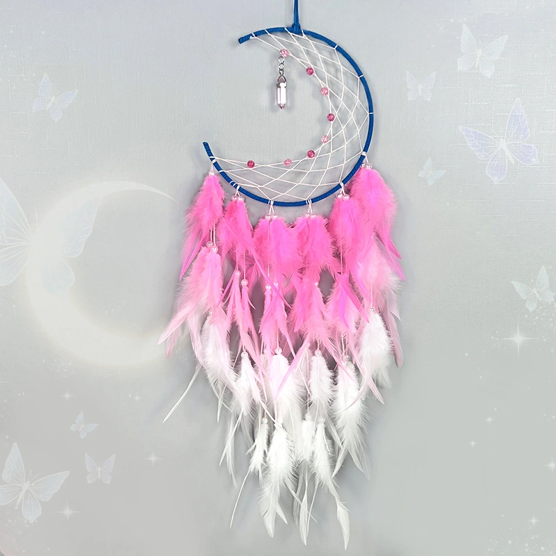 Dreamcatcher Fairy Feather Hanging Ornament Crystal Hand-woven Wind Chimes