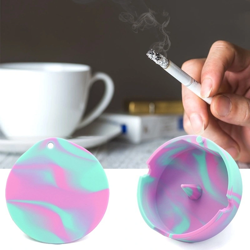 Silicone Ashtray With Cover Round Creative And Personalized