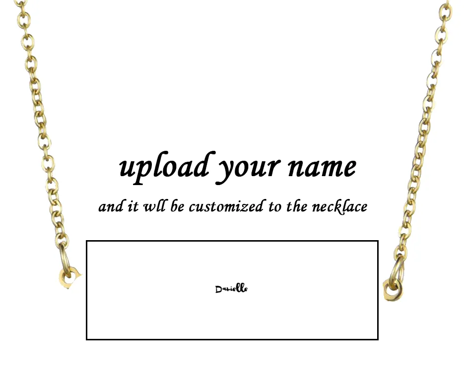Custom Women's Name Necklace with Double Empty Heart Nameplate Pendant Stainless Steel Necklace 45cm