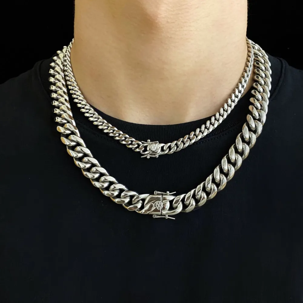 Three Dimensional Cut Hip Hop Choker Cuban Necklace