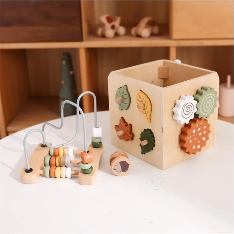 Wooden Five In One Bead Wrapped Multifunctional Treasure Chest