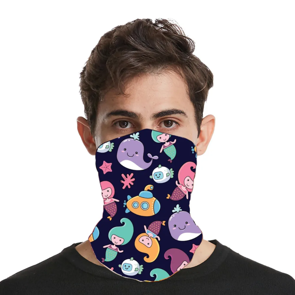 Custom 3D Color Printing Multifunctional Sports Hood Neck Gaiter Face Mask