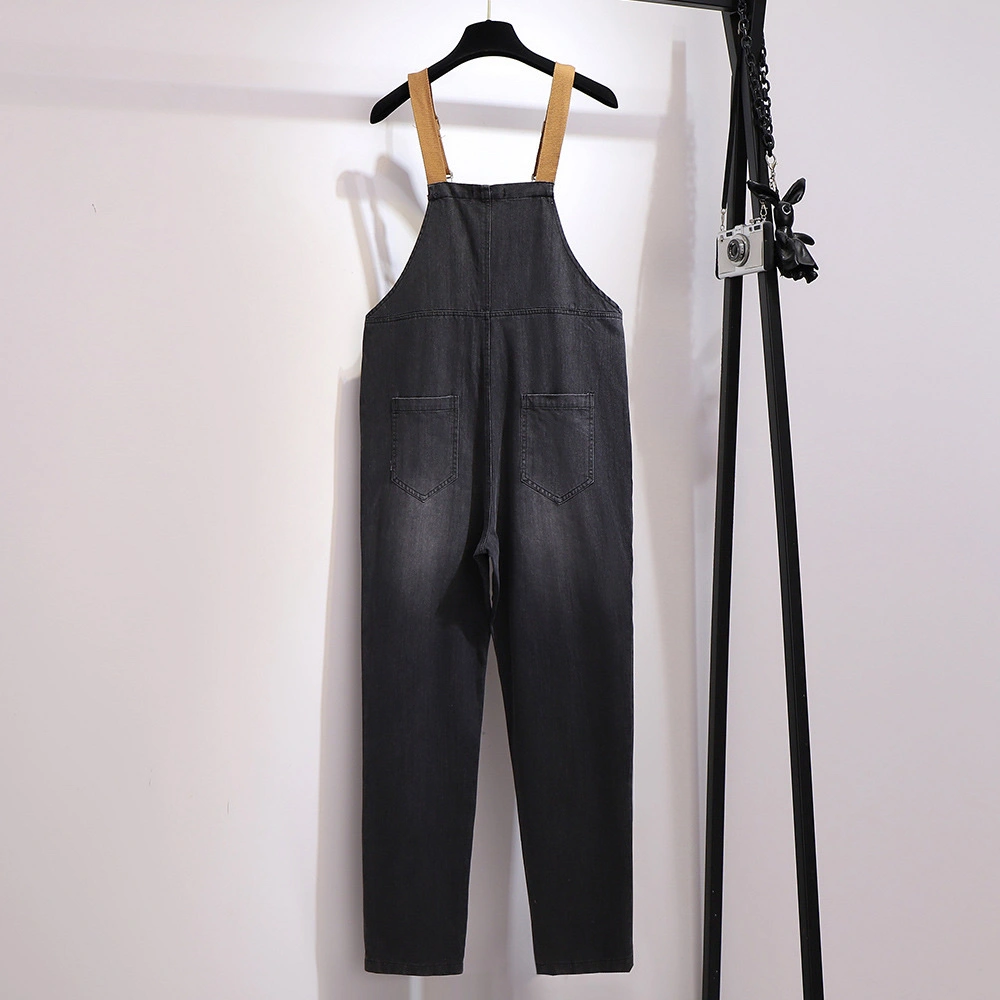 Loose denim overalls