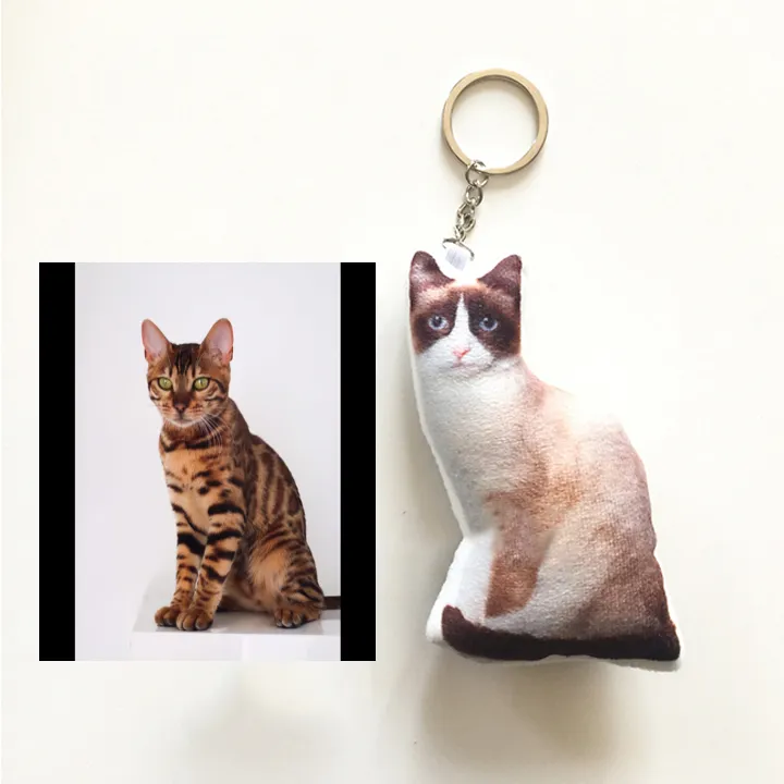 Pet Keychain Cat Dog Photo Custom Pendant