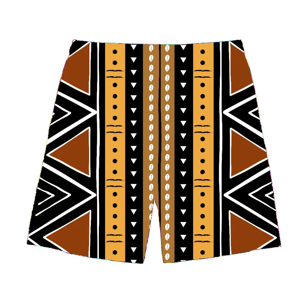 New men's beach pants, creative pattern custom pants, contrast color beach pants, cool shorts