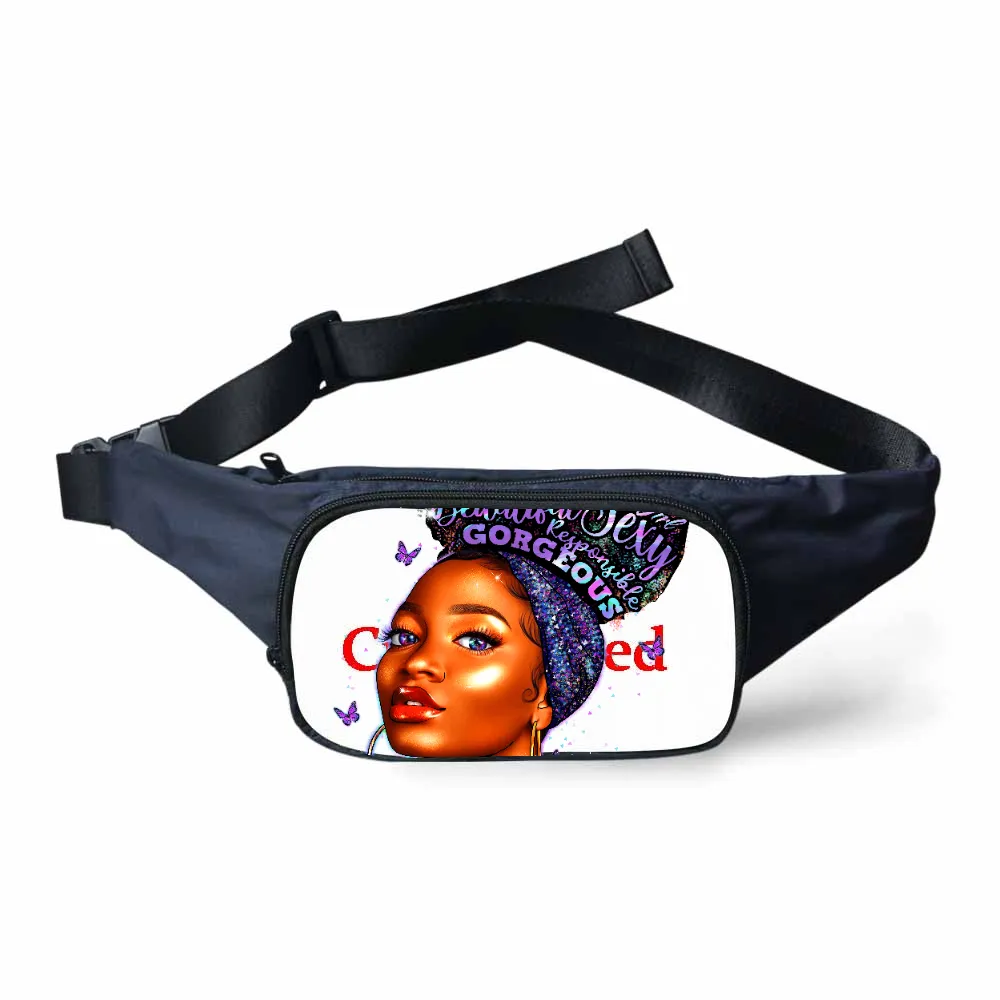 Waist Packs Women Black Art African Girls Waist Bags Customized Fanny Pack for Females Chest Phone Pouch Ladies Belt