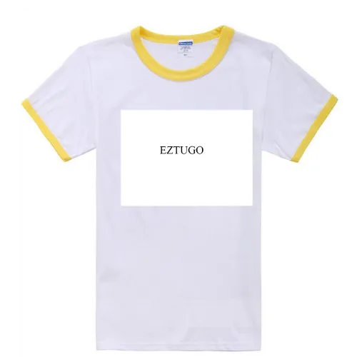 Color matching short sleeves men and women cotton round neck