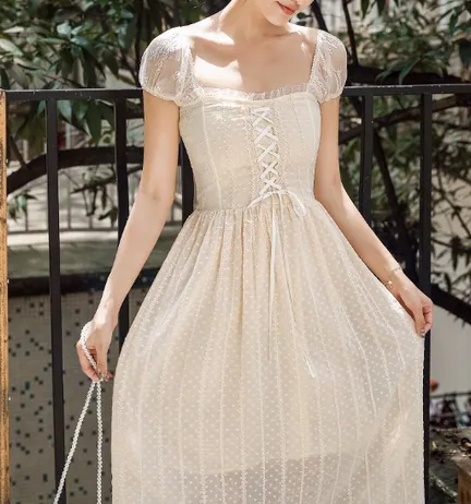 Palace style lace up Summer Dress