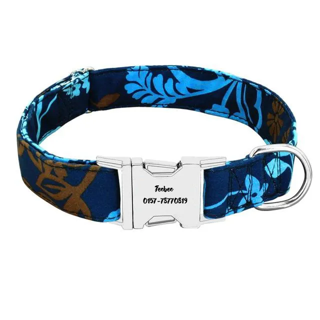 Pet dog brand name collar collar custom large dog collar lettering tag Golden Retriever dog identity card supplies