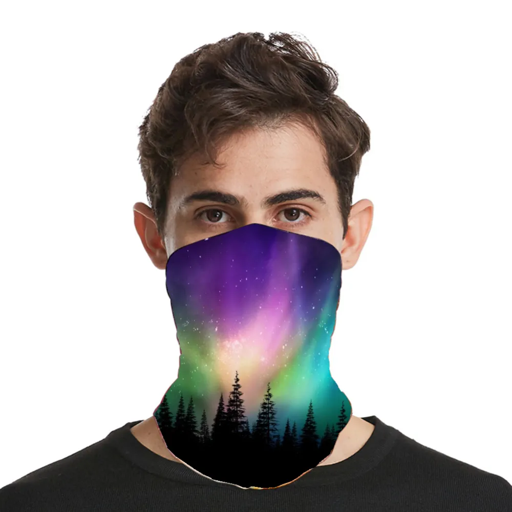 Custom 3D Color Printing Multifunctional Sports Hood Neck Gaiter Face Mask