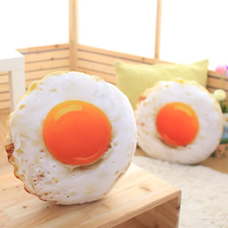 Fried egg pillow plush toy