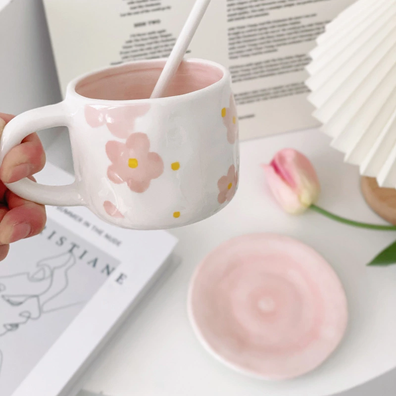 Sakura Ins Style Ceramic Coffee Cup And Plate Set