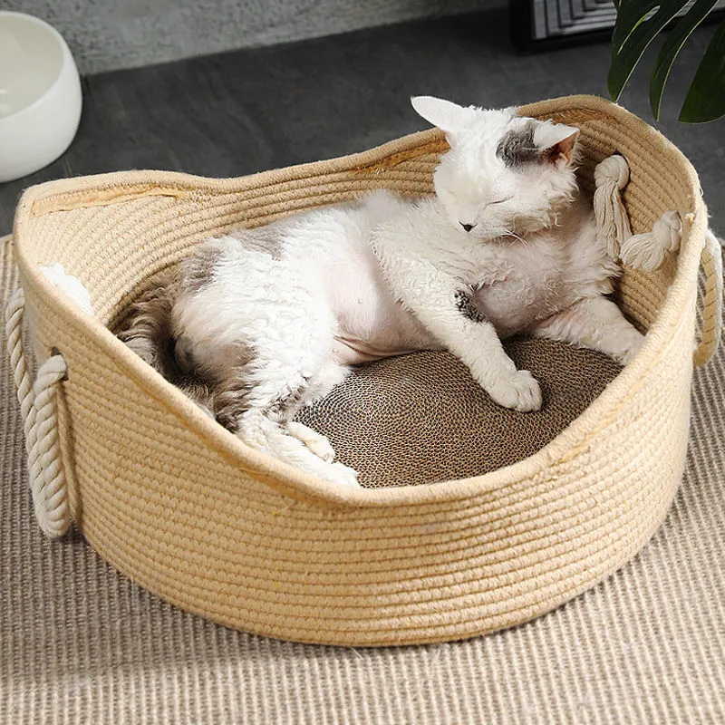 Handmade Summer Woven Cat Scratch Nest