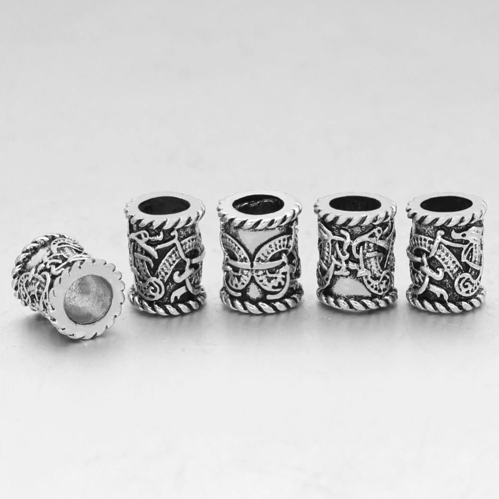 Viking Dragon Vintage Delicate Pattern Engraved Bead Accessory