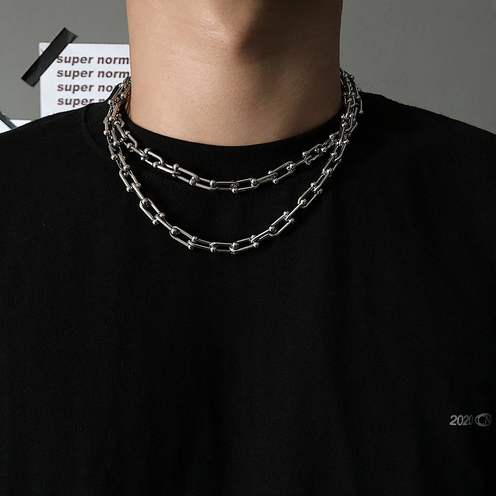 Men's U-shaped Spliced Clavicle Necklace