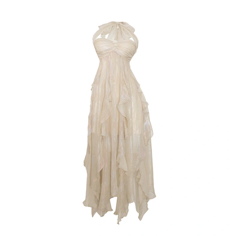 Women's Fashion Hanging Neck French Beaded Dress