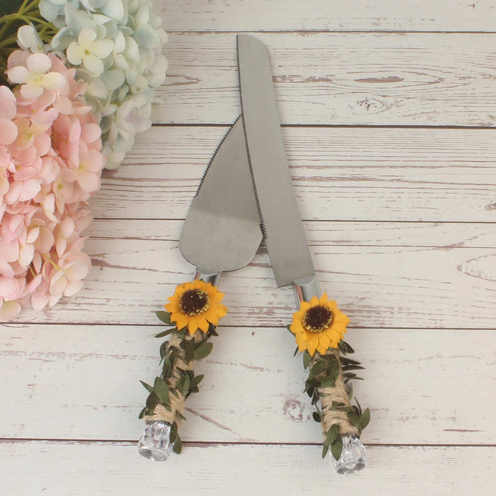 Exquisite Sun Flower Cake Knife Spatula Stainless Steel