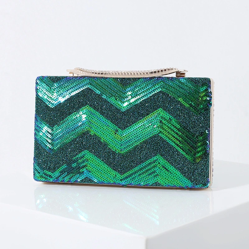 Women's Fashion Sequin Water Ripple Dinner Bag