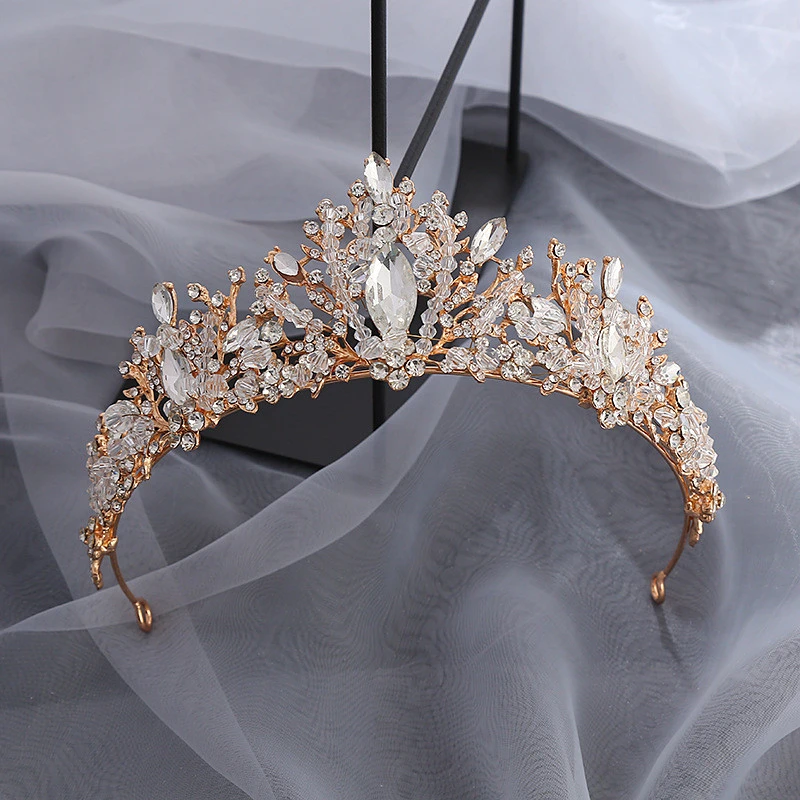 Bridal Crown Alloy Hand-beaded Upscale Tiara