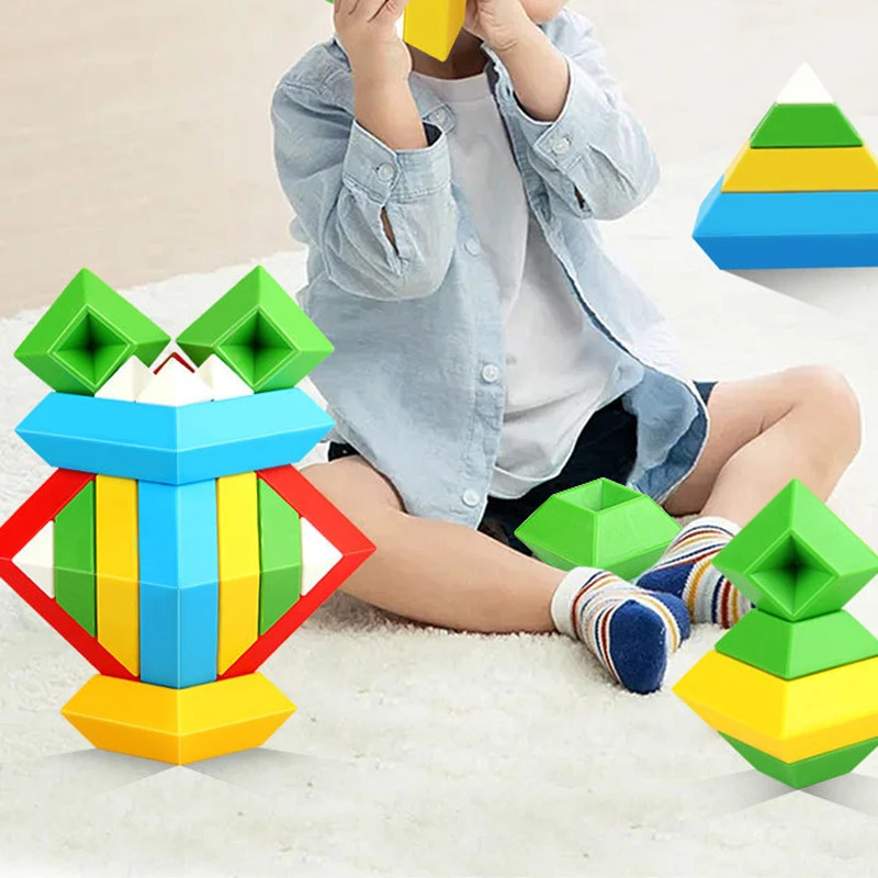 Children's Variety Pyramid Building Blocks For Smart Assembling