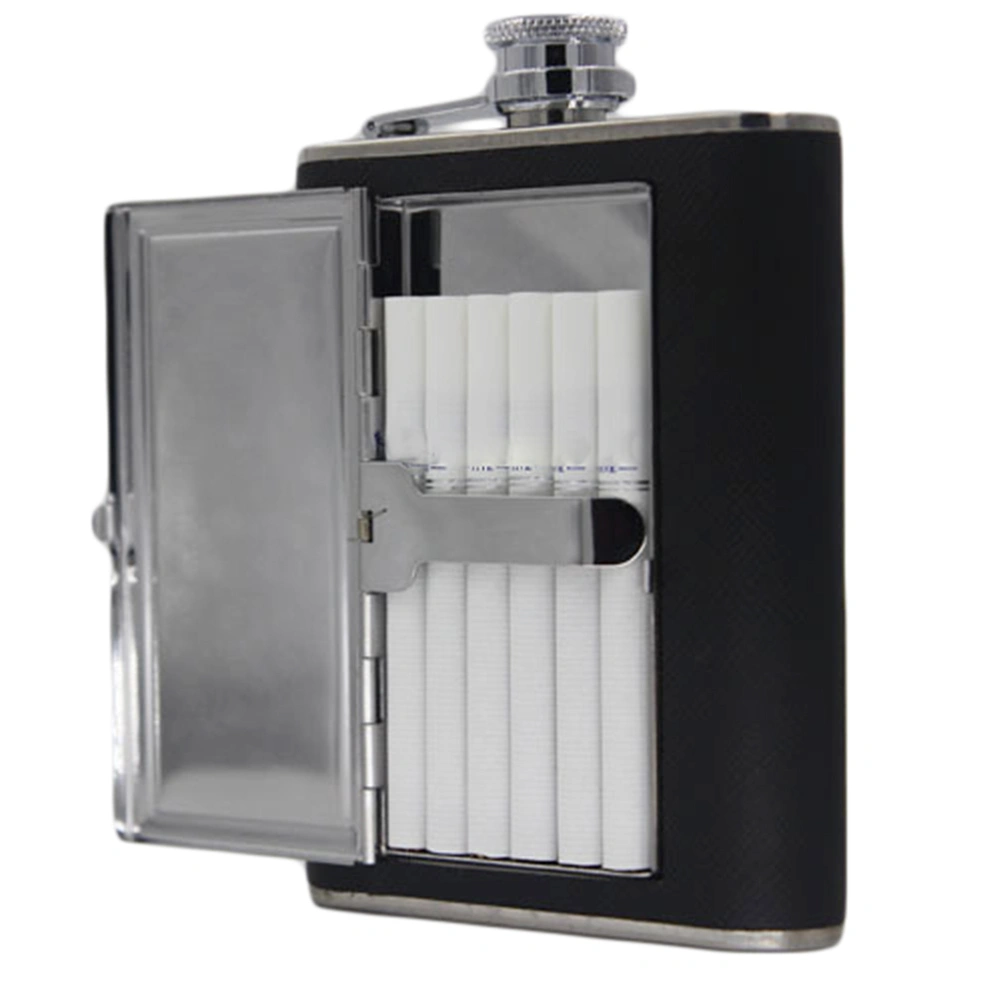 Cigarette Case 5/6oz Stainless Steel Hip Flask Wine Liquor Alcohol Drinkware