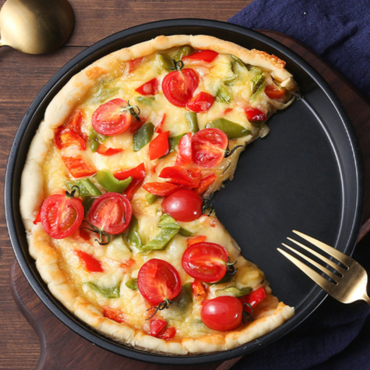 Pizza Pan High Temperature Resistant Uniform Heat Transfer Non-stick Flexible Multi-Size Food Grade Pizza Baking Tray Kitchen Gadget