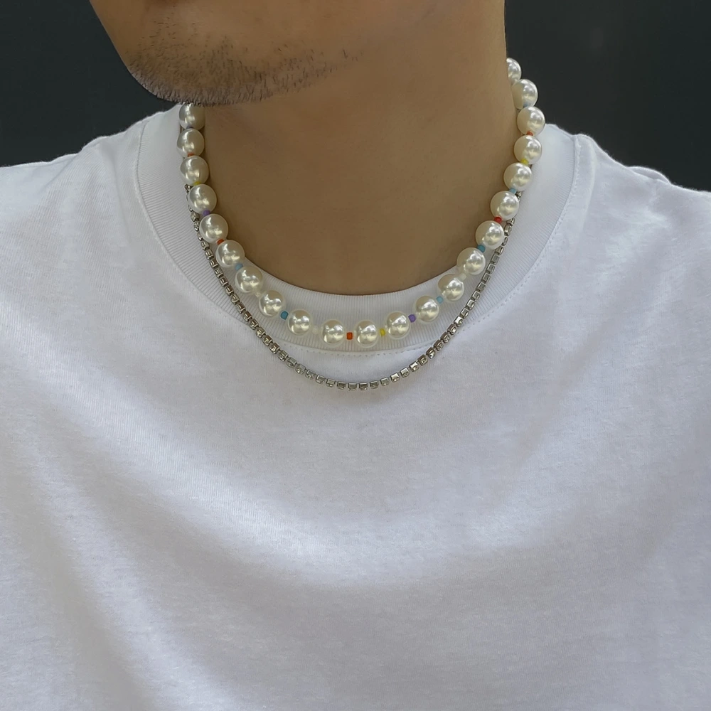 Men's Fashion Simple And Versatile Multi-layer Pearl Necklace