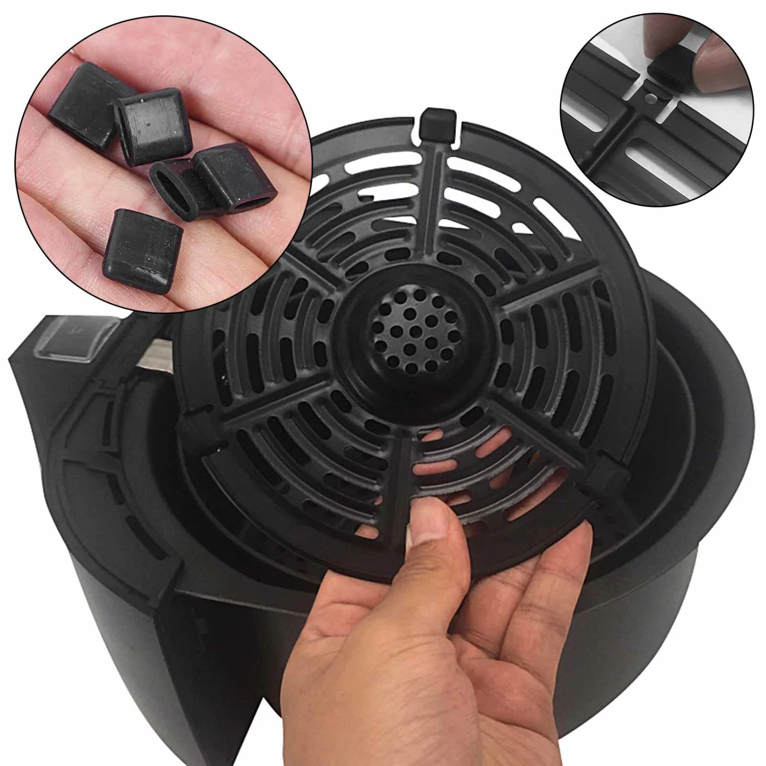 10Pcs Fryer Rubber Bumper Protective Flexible Reliable High Elastic Fryer Buffer Mat Replacement Parts