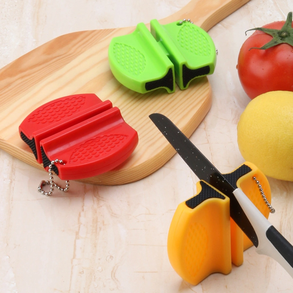 Double Sided Sharpener with Hook Chain Multifunctional Portable Mini Pocket  Sharpening Tool Kitchen Accessories