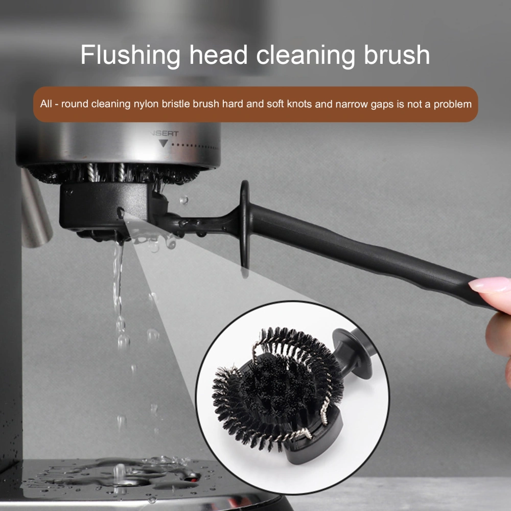 Coffee Brewing Brush High Efficiency Annular Water Barrier Tail-end Spoon Replaceable Head Coffee Machine Cleaning Brush Kitchen Supply