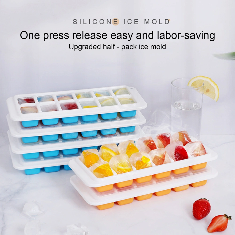 Ice Tray with Lid 12 Grids Easy Release Reusable Stackable DIY Summer Cocktails Ice Cube Tray Mold Kitchen Tools