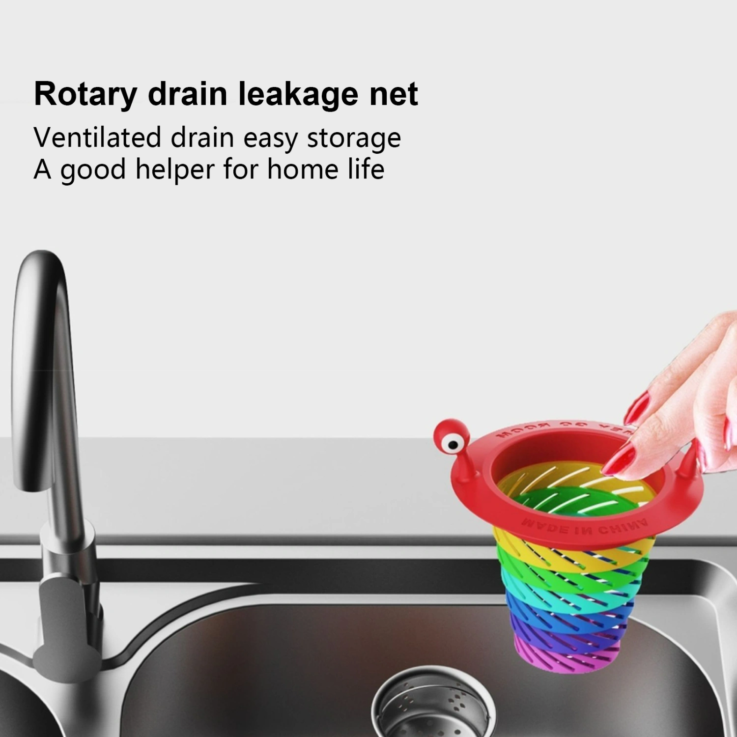 1Pc/2Pcs Rainbow Foldable Sink Strainer Corrosion-resistant Prevent Blockages Rainbow Filter Kitchen Supply