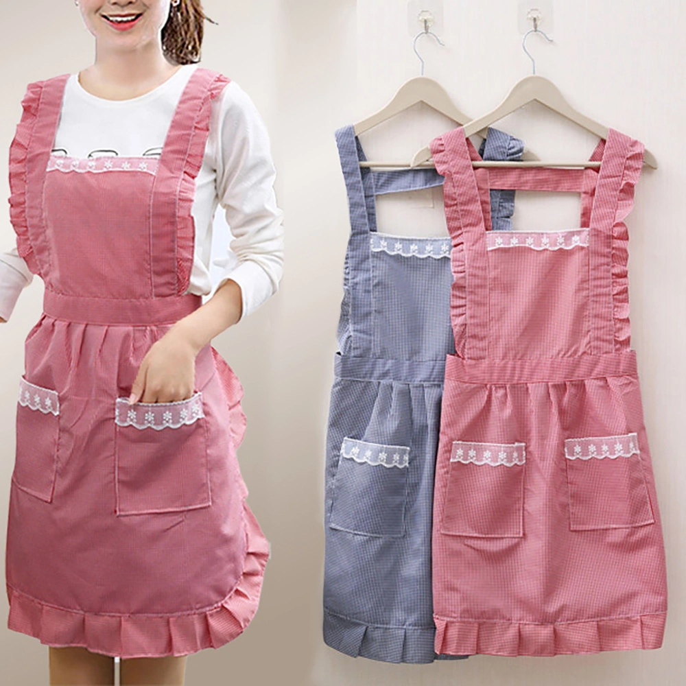 Cooking Apron Sleeveless Shoulder Strap Double Layer Anti-oil Kitchen Women Cleaning Apron Daily Use