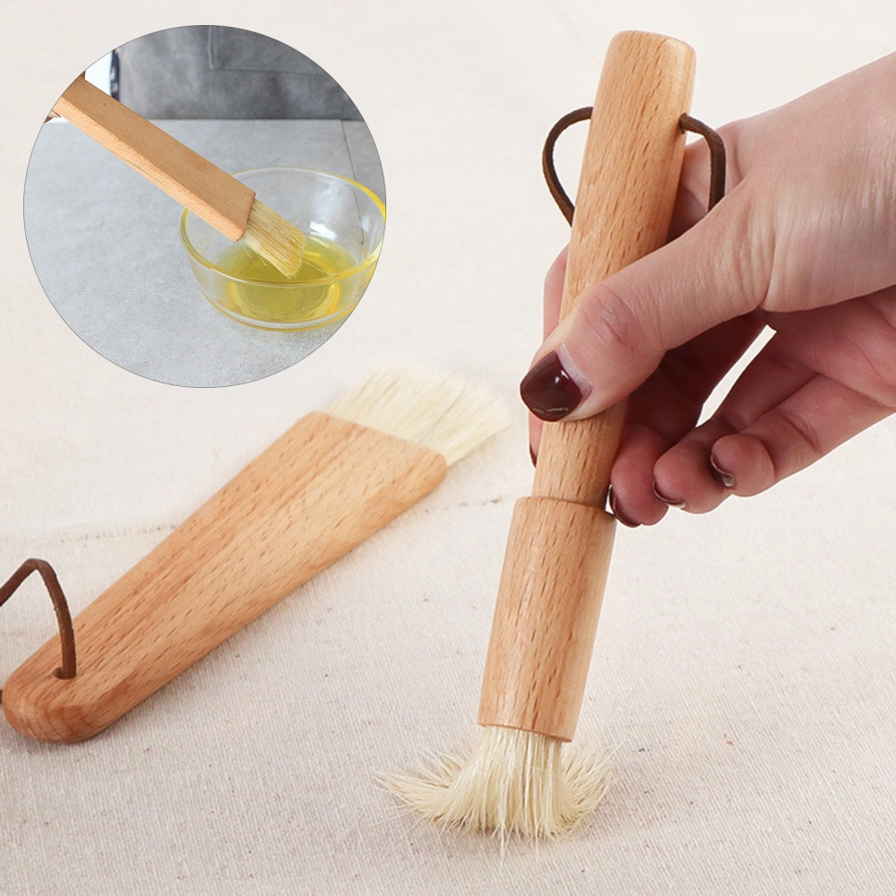 Grill Brush Evenly Smeared Easy to Dip Non-shedding High Temperature Resistance Widely Usage Pastry Comfortable Grip Wood Handle Bristle BBQ Brush Bread Accessories