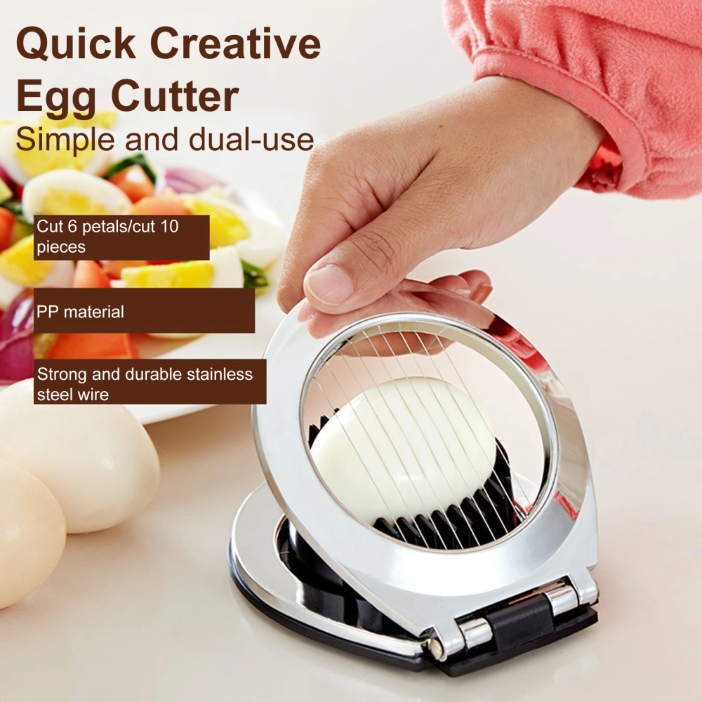 Egg Slicer 2 Modes High Hardness Rust-proof Uniform Thickness Ergonomic Handle 2 in 1 Egg Cutter Kitchen Gadget