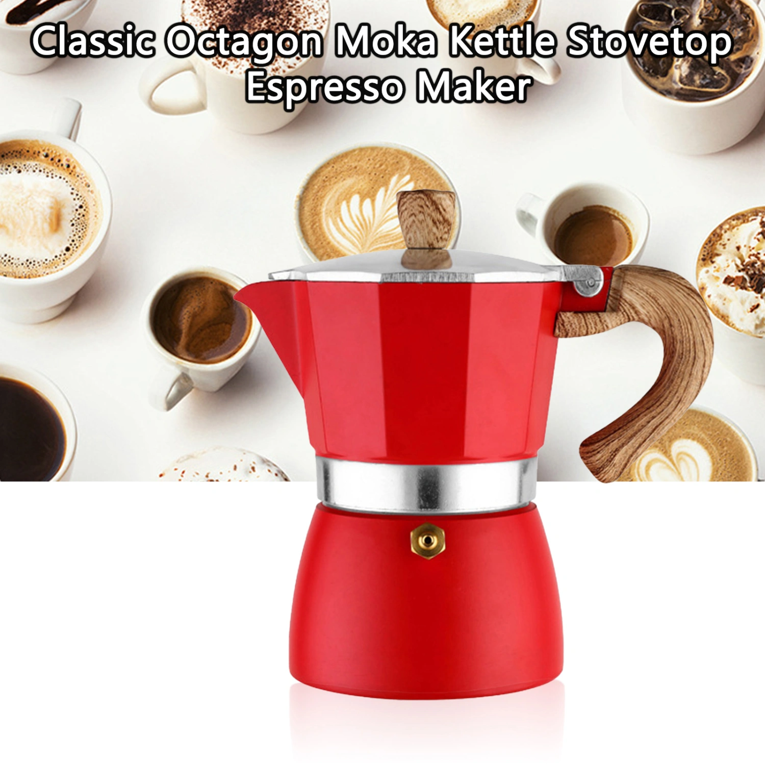 150ml Coffee Pot Easy to Clean Classic Octagon Moka Kettle Stovetop Espresso Maker Kitchen Gadget