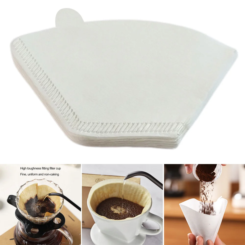 40/100Pcs Coffee Filter Food-grade Paper Disposable Cone Shape Coffee Dripper Cup Kitchen Gadget