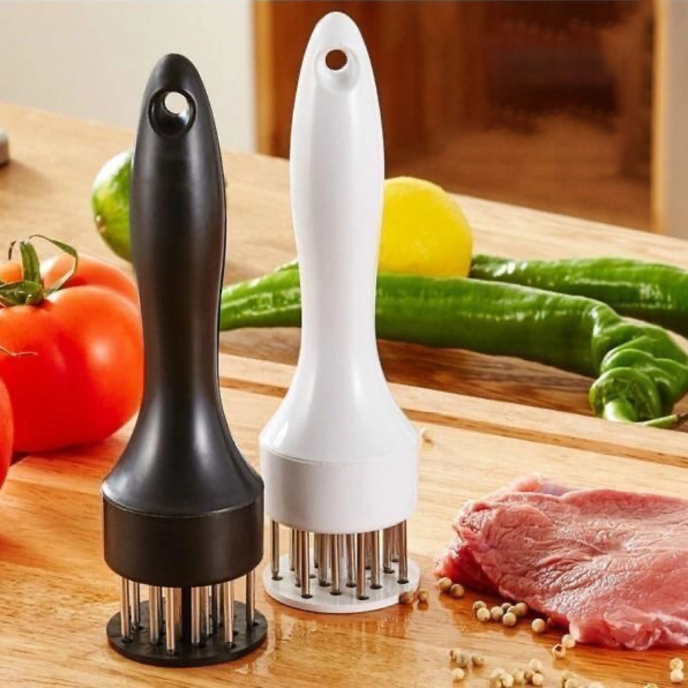 Beef Tenderizer Ultra-sharp Rust-proof with Lid Save Cooking Time Stainless Steel 16 Needles Manual Meat Grinder Tender Mallet Kitchen Tools