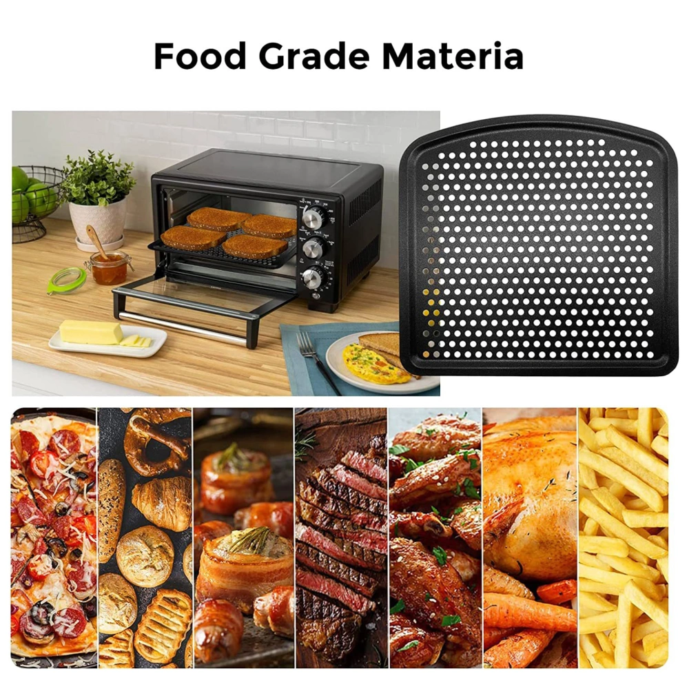 Cooking Tray Food Grade BPA Free Non-Stick Fine Mesh Rustproof Replacement Carbon Steel High Temperature Resistant Oven Cooking Rack Fryer Accessories