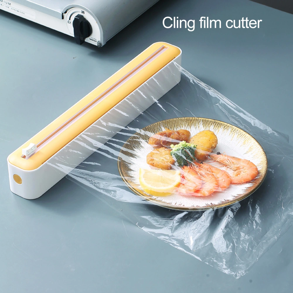 Cling Wrap Cutter Magnetic Back Design Two-way Slider Plastic Wrap Cutting Fridge Mounted Saran Wrap Organizer Kitchen Tool