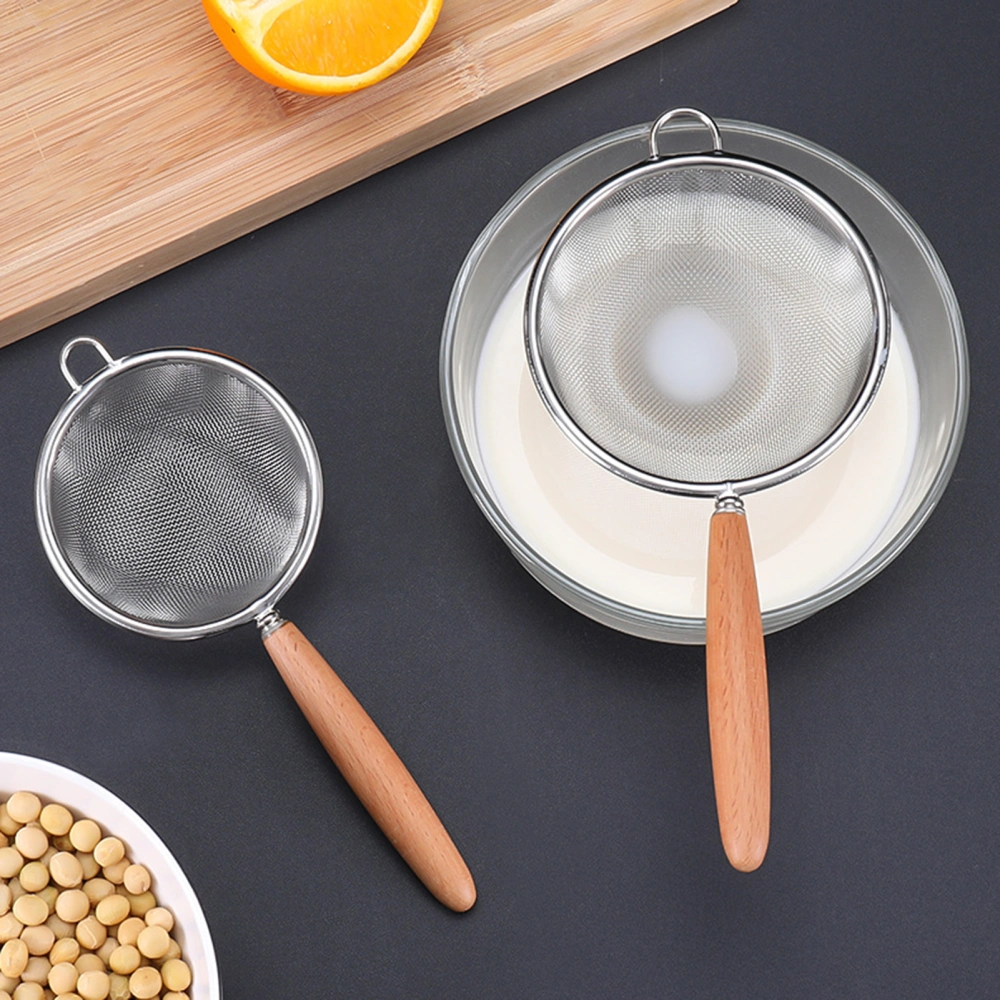 Flour Sieve Anti-Slip Fine Mesh Comfortable Grip Stainless Steel Multi-function Heat Insulation Manual Juice Filter Oil Net Colander Daily Use