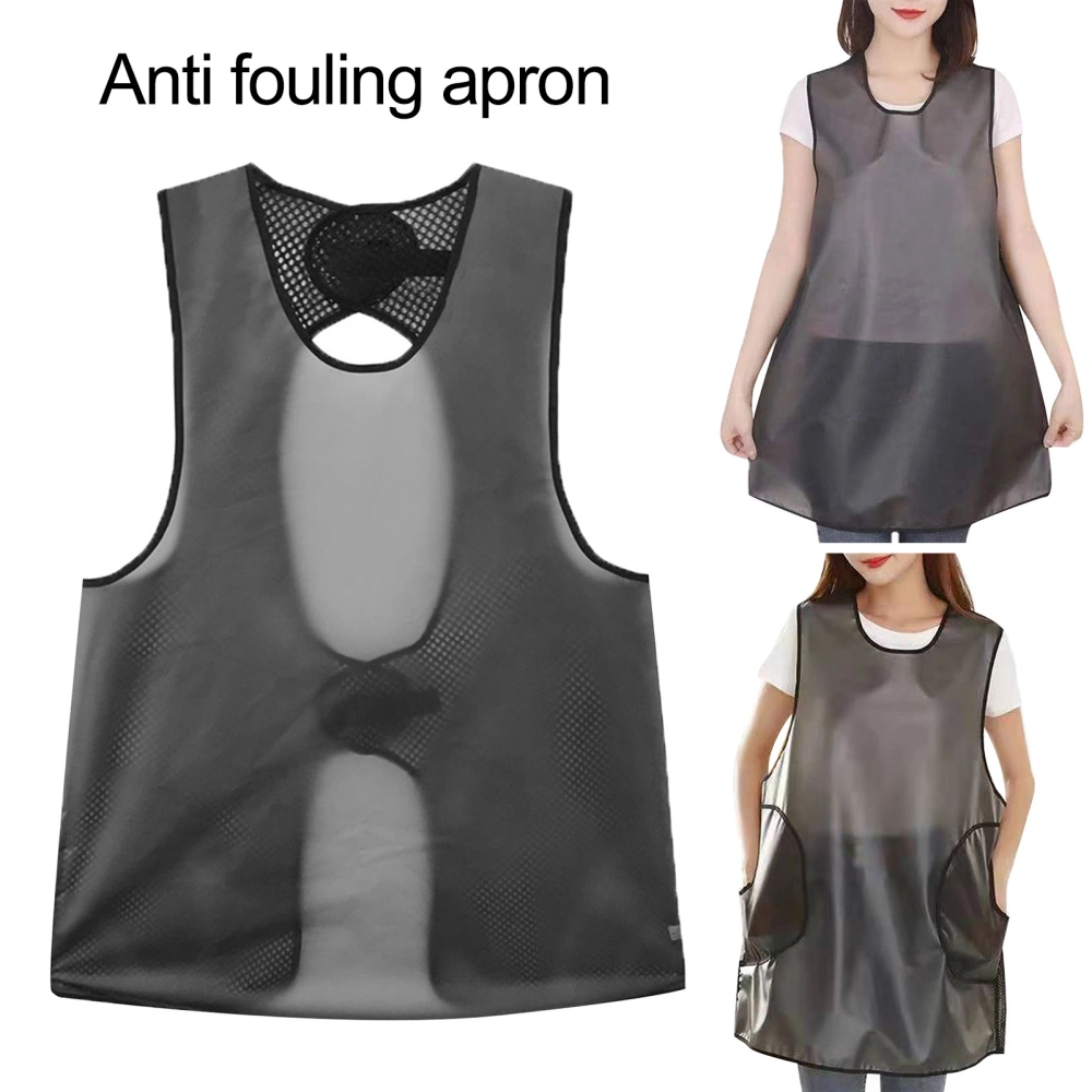 Apron Fastener Tape Fixation Back Mesh Design Waterproof Oilproof Leak-proof Breathable Sleeveless Apron Home Supply