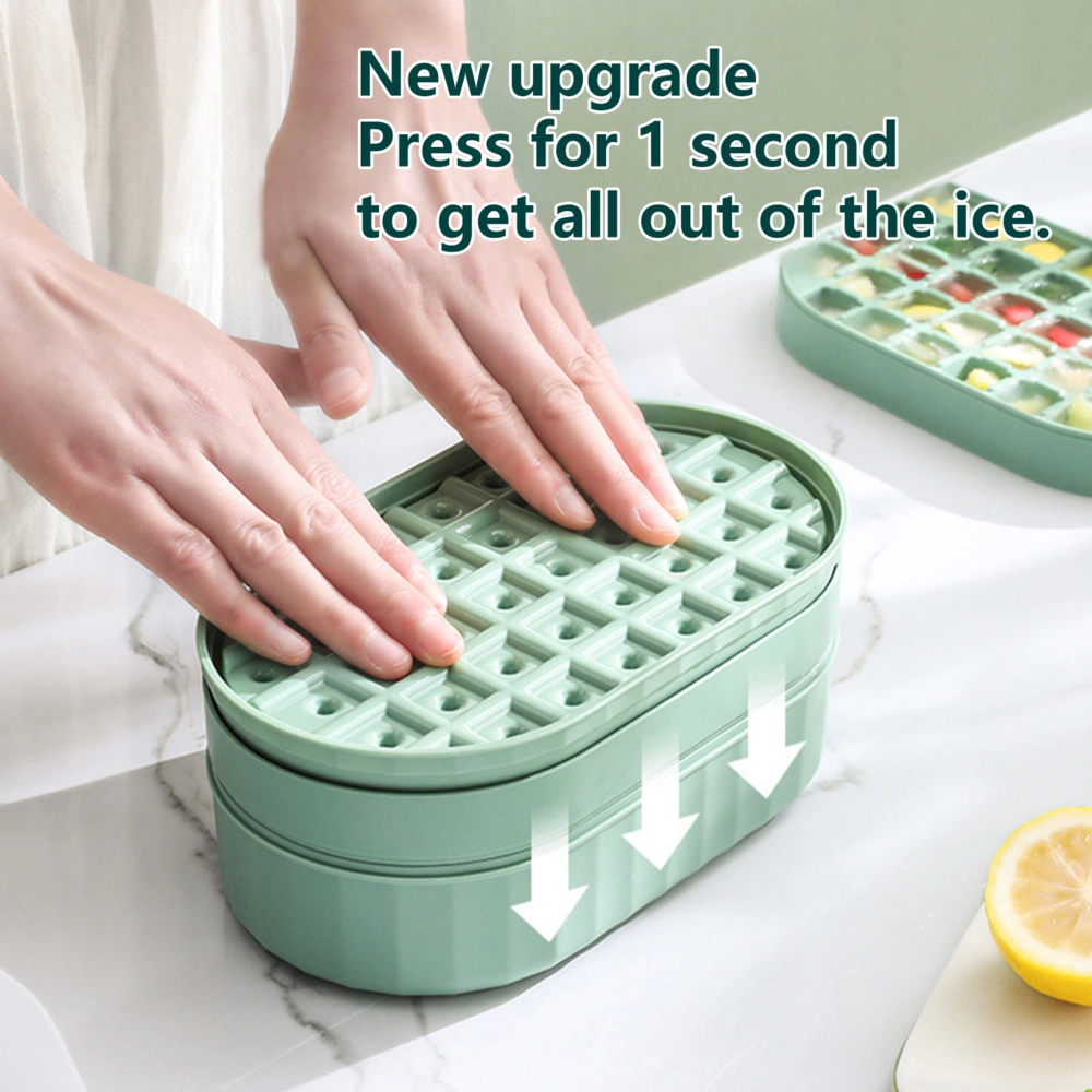 1 Set Ice Cube Tray Large Capacity Multi-layered Flexible Stackable No Odor Widely Used Dustproof 36 Grids Cocktail Ice Cube Maker Tray Set Kitchen Supplies